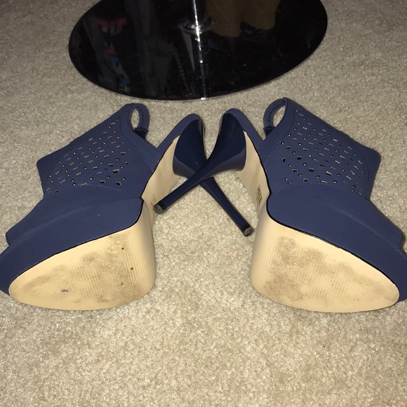 Blue open toe sling back platform - Picture 3 of 4